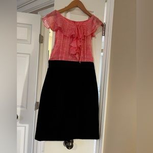 Milly New York blossom pink and black dress.